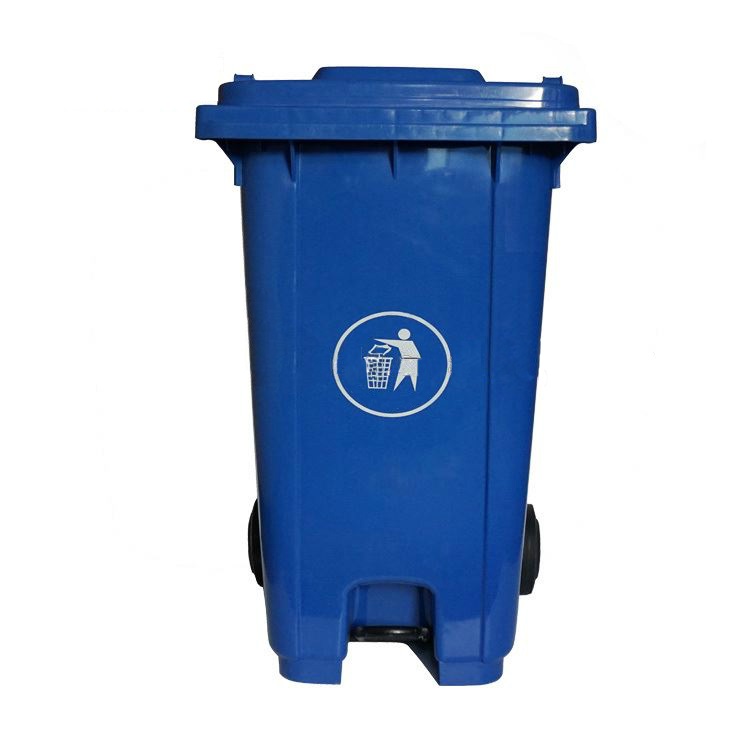 Basurero Omega de pedal centrado 240 lts AZUL
