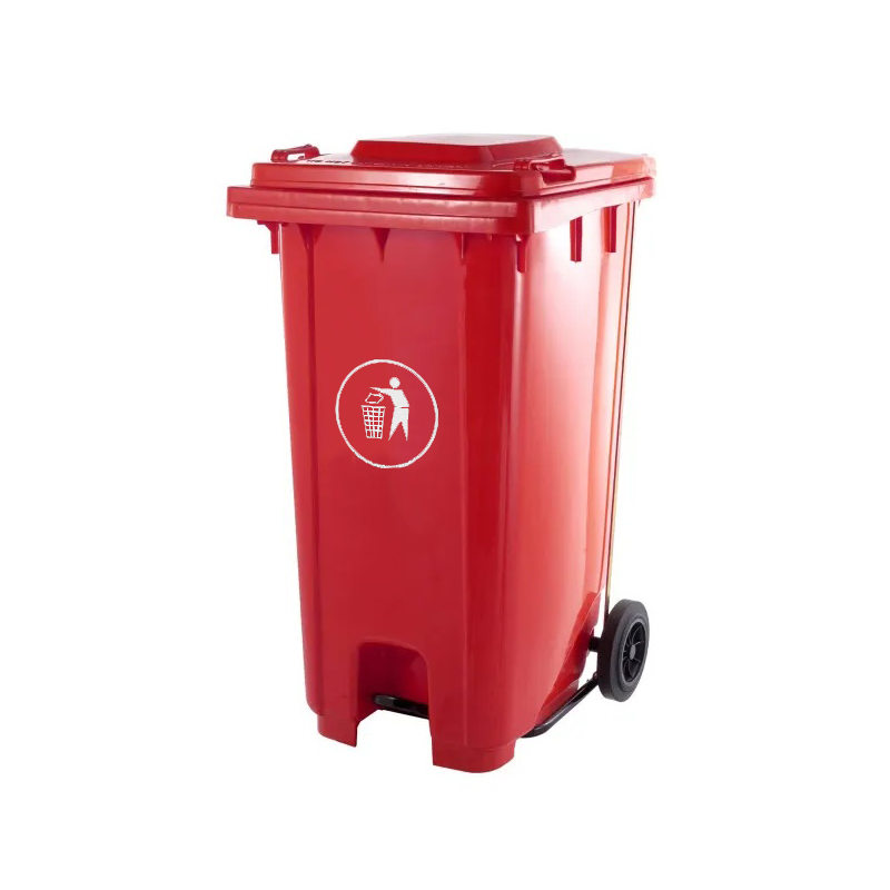 Basurero Omega de pedal centrado 240 lts ROJO