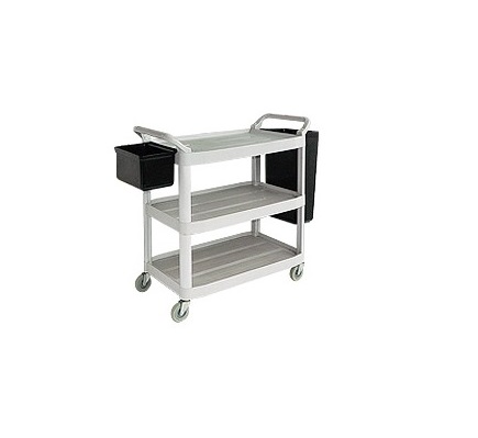 Carreta de servicio de 3 bandejas con cubetas laterales