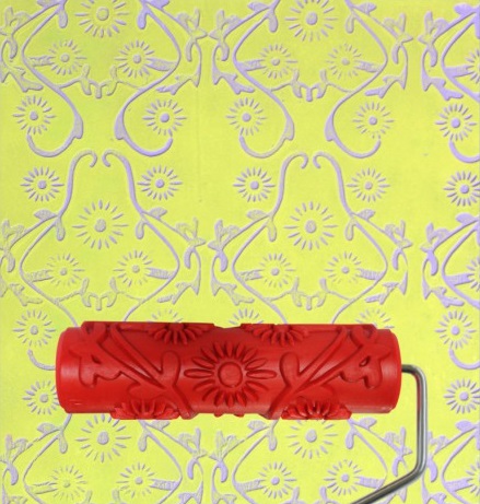 Rodillo de hule decorativo con maneral 7'' eg196t