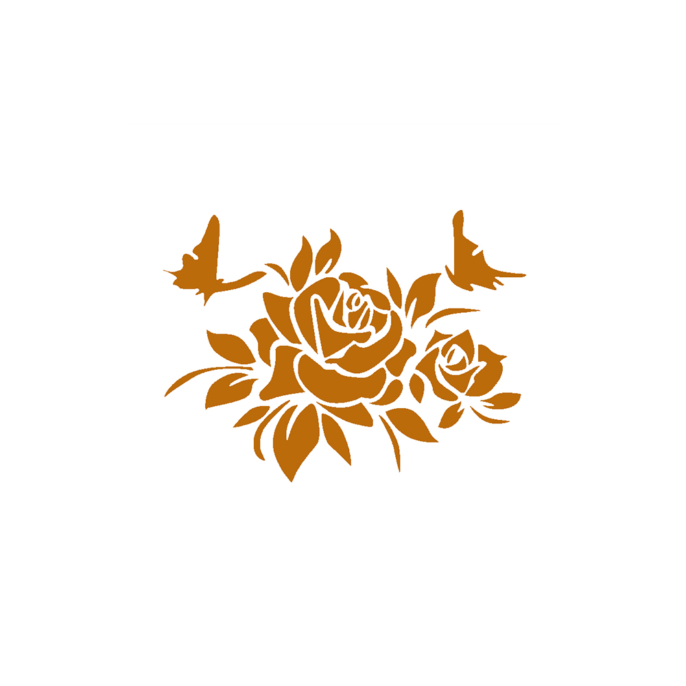 Stencil para hacer rosas con mariposas 297mm x  210mm