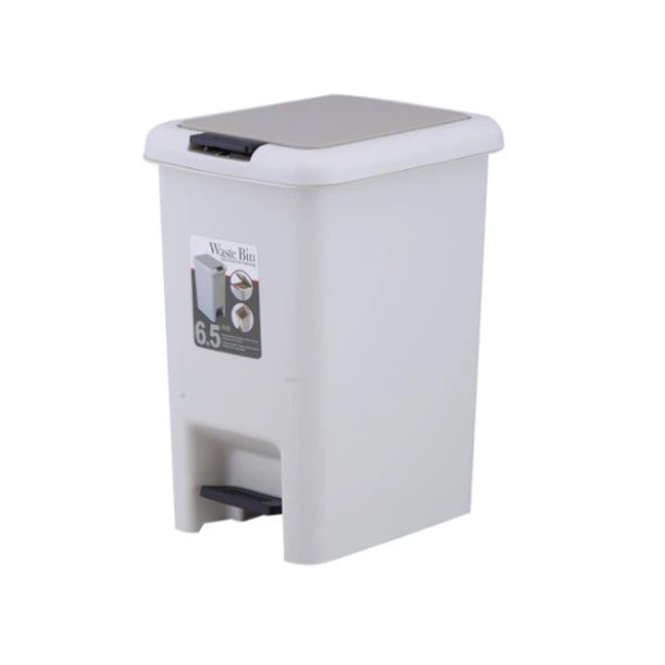 Basurero de pedal CAROLINA 10lts BLANCO s/cubeta