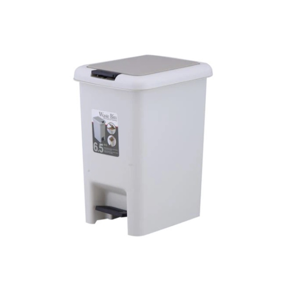 Basurero de pedal CAROLINA 6.5lts BLANCO s/cubeta