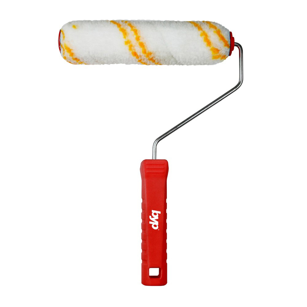 Minirodillo antigota poliamida rayas amarillas 6plg con maneral  ByP