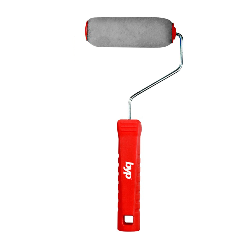 Minirodillo antigota poliester rayas gris 4plg con maneral  ByP