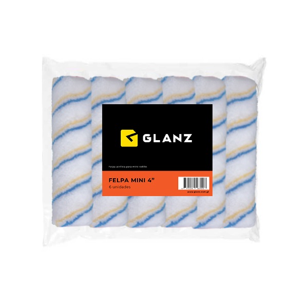 Felpa GLANZ 4"acrilica minirodillo rayas verde azul UNIDAD (en paquete 6u)
