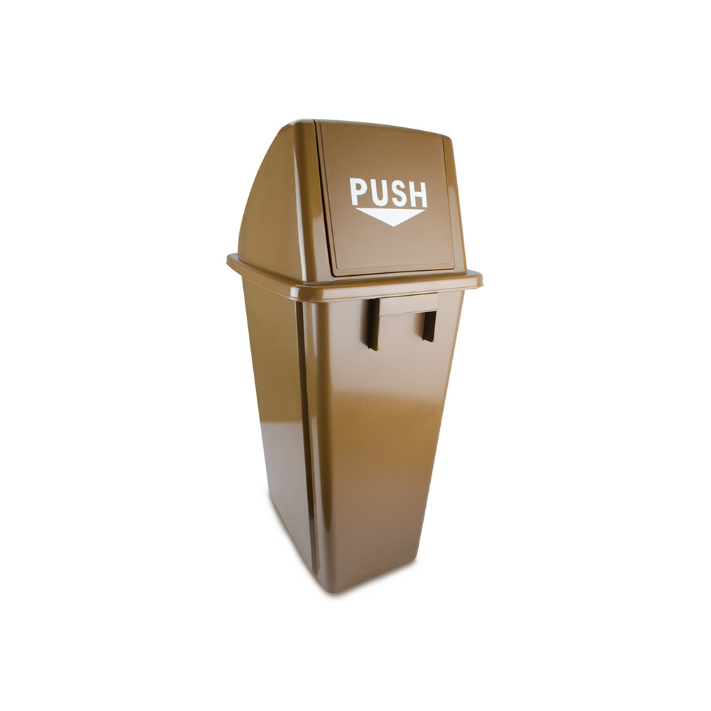 Basurero plástico con tapadera de vaivén BRUSHTECH CAFE 60 lts