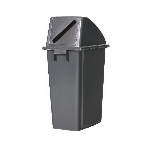 Basurero plástico 60 lts tapadera con ranura para papel