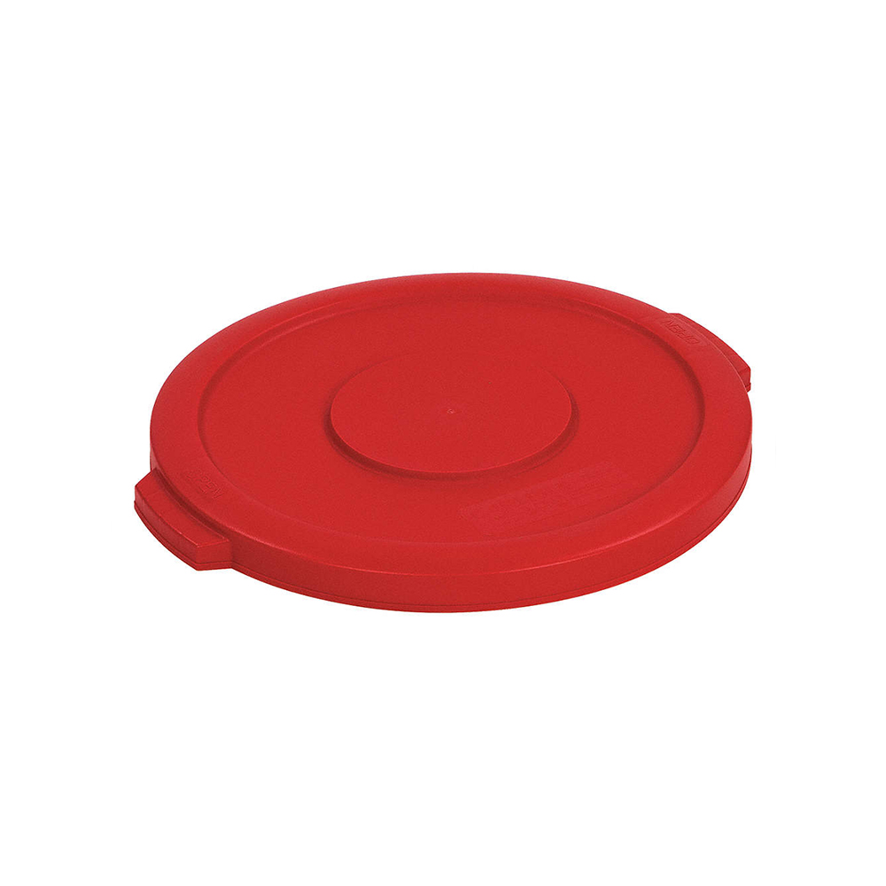 BRONCO tapa plana bote de basura 10 gal ROJA