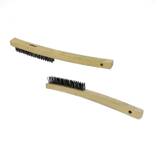 Cepillo de alambre mango largo madera GLANZ 3 x 17 filas