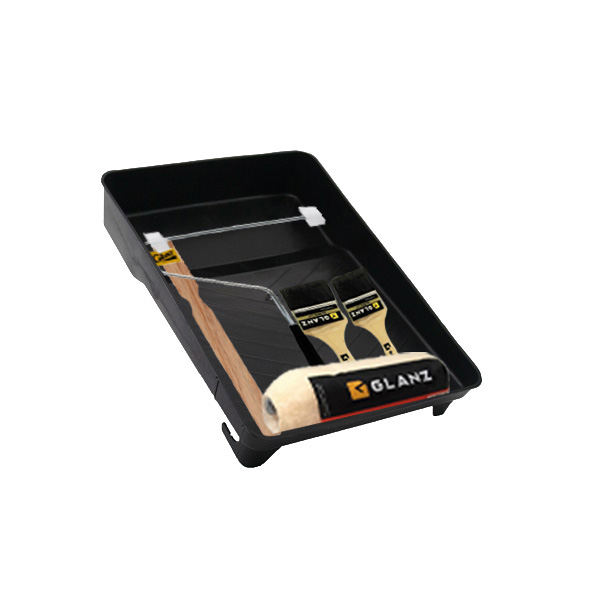 Set pintura 6pz arm ECO(Glanz Esencial 3/8''+band S+man.tapitas+br 2''mad +br 3''mad+paleta 13''
