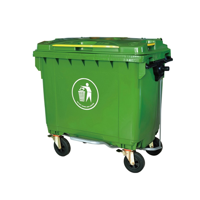 Depósito basura gigante 1100 lts (290 galones) VERDE con pedal combo