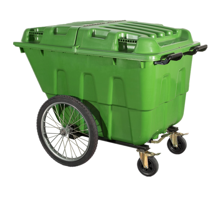 Carreta portabasura con tapadera 400 Lts VERDE