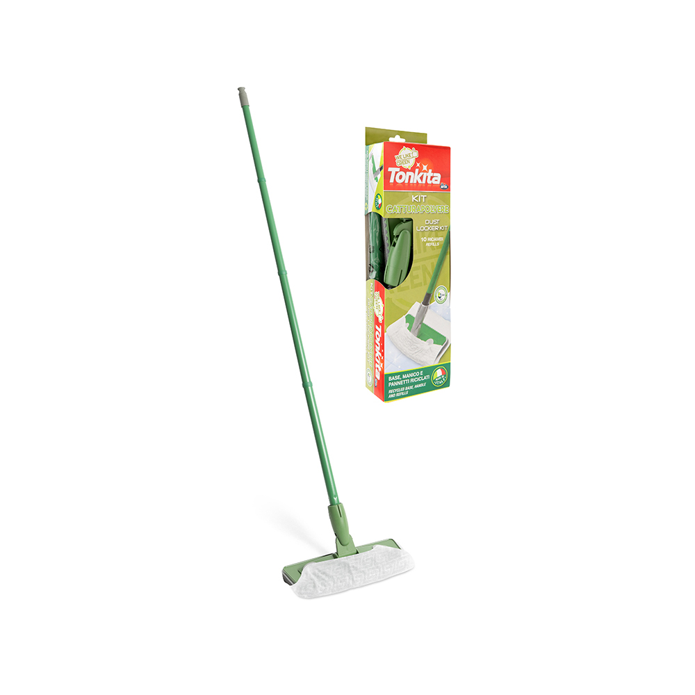 Mopa con paños desechables Dust Locker Tonkita Ecologica 10 repuestos