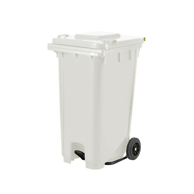 Basurero Omega de pedal centrado 120 lts BLANCO
