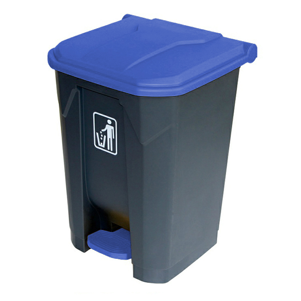 Basurero Alfa de pedal 87 lts con base gris y tapa