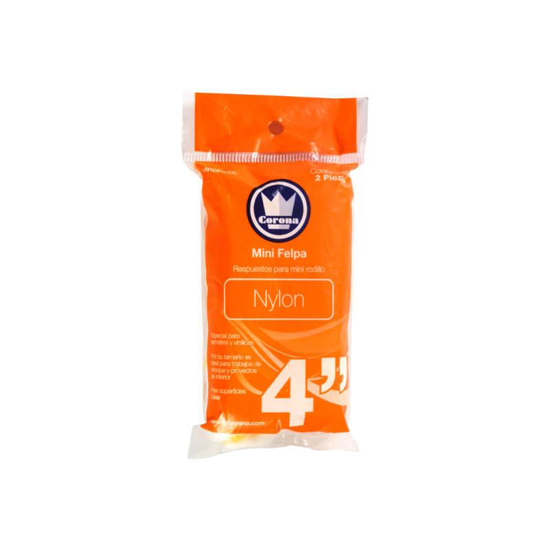 Felpa de nylon 4'' para minirodillo CORONA (paquete 2u)