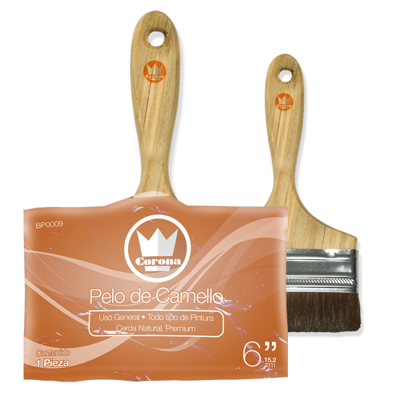 Brocha CORONA 4" pelo fino de camello para barnicez