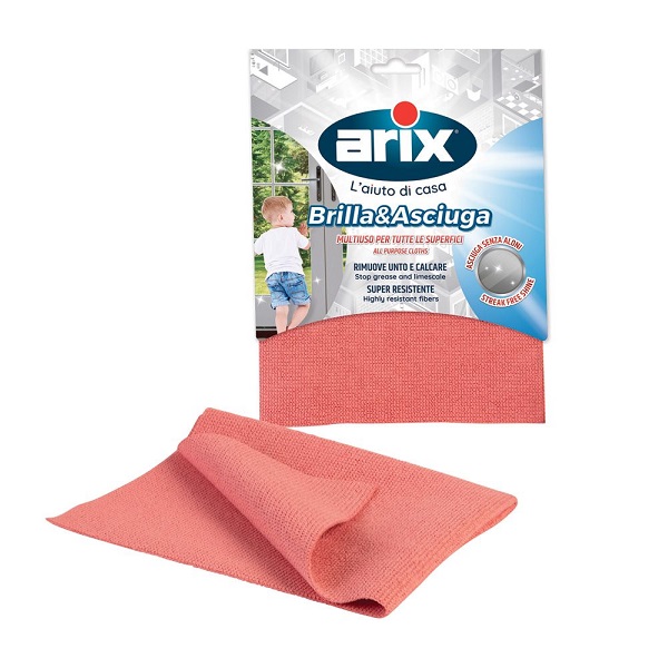 Paño de microfibra para limpieza de vidrios y acero inoxidable - Arix