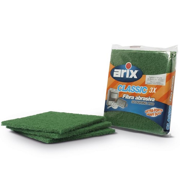 Paños abrasivos verdes 15 x 13.6cm ARIX (3 u)