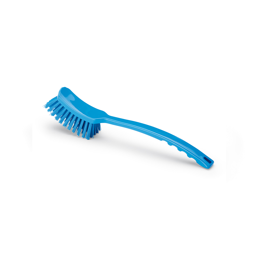 Cepillo curvo PBT de mango largo AZUL dureza fuerte