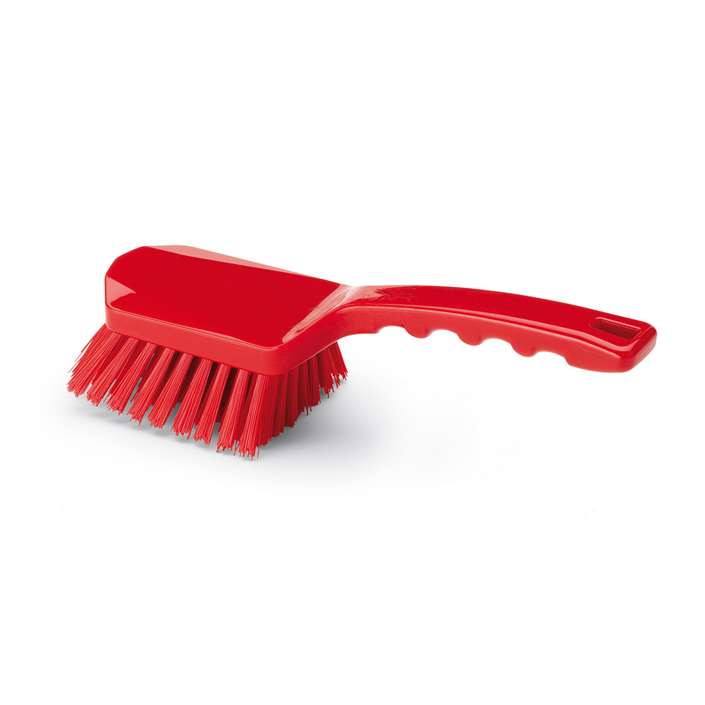 Cepillo PBT de mango corto ROJO dureza fuerte