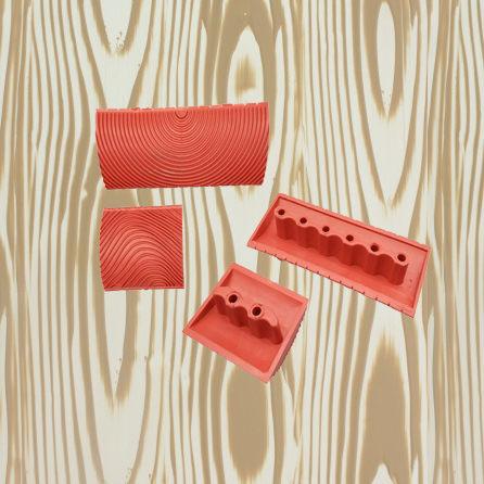 Sellos de hule kit 2 unidades 3'' y 6'' imitación vetas madera