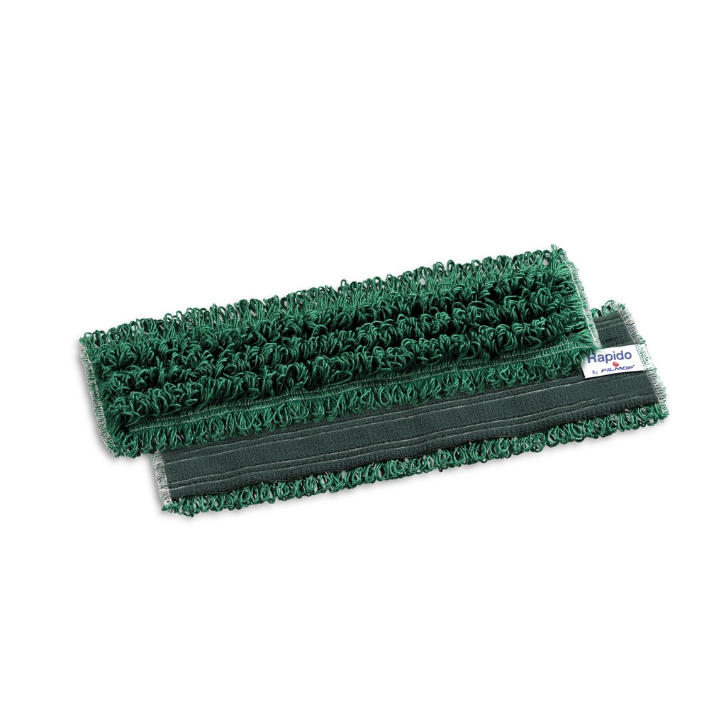 Mop "RAPIDO" microfibra c/velcro 60x10cm VERDE (repuesto)