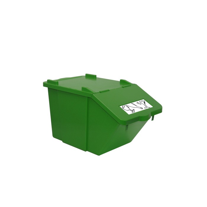 Contenedor plástico apilable PICK UP 45 lts VERDE