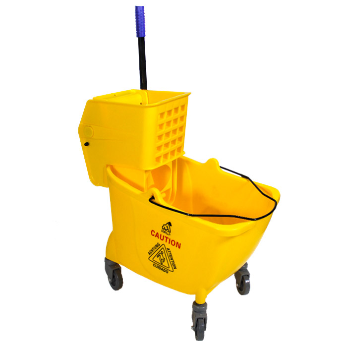 Carreta de limpieza  BRUSHTECH 36 lt con exprimidor amarilla