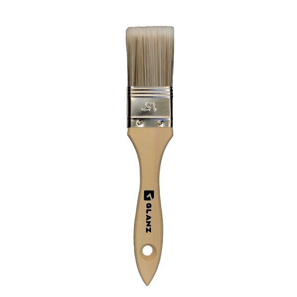 Brocha Glanz CLASICA mango de madera y fibra poliester 1.5 plg