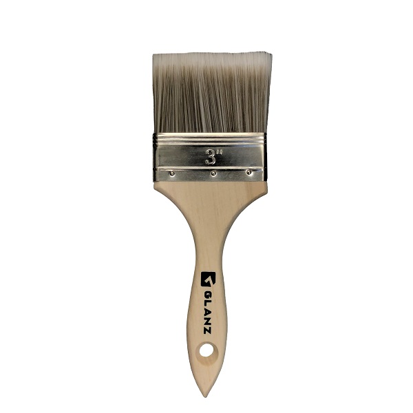 Brocha 3" Glanz CLASICA mango de madera y fibra poliester