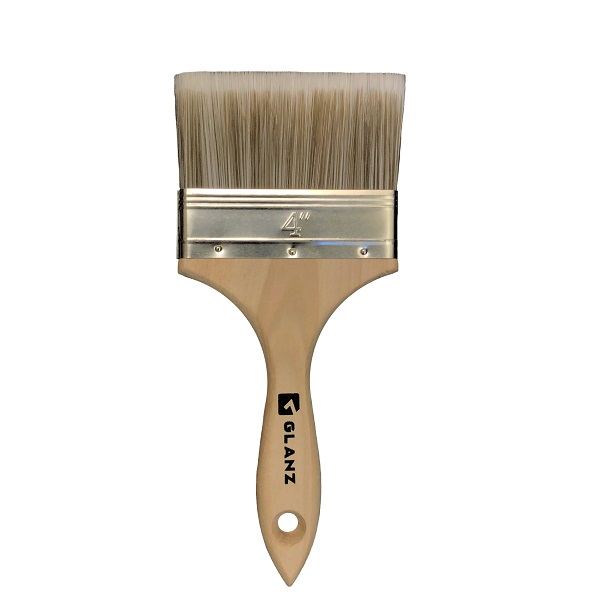 Brocha 4" Glanz CLASICA mango de madera y fibra poliester