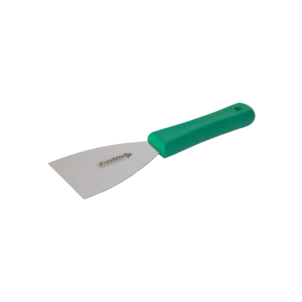 Espátula acero inoxidable 3'' VERDE BRUSHTECH