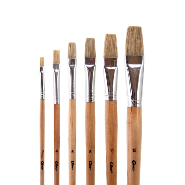 Pincel plano cerda blanca No. 4