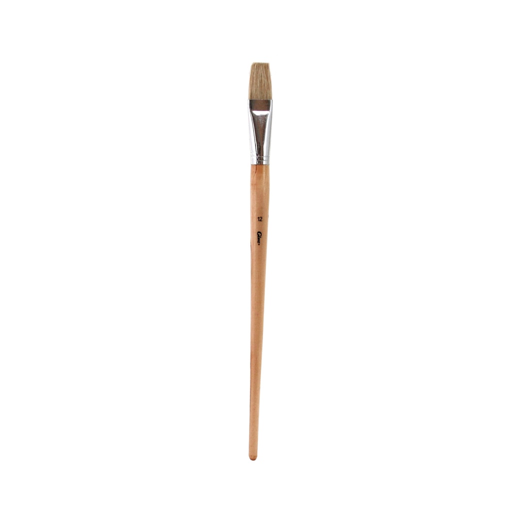 Pincel plano cerda blanca No. 12