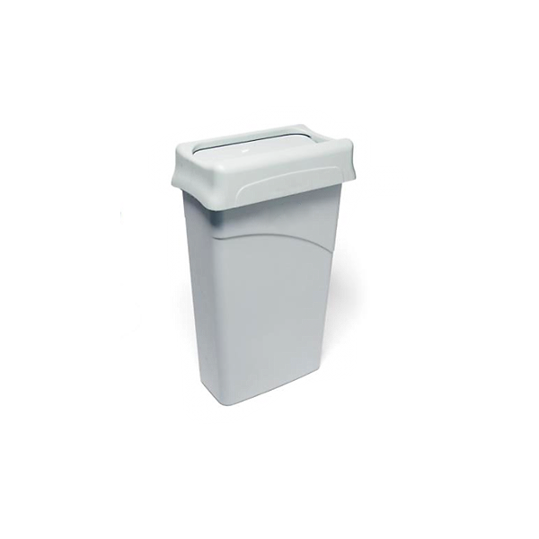 Basurero plástico 80 lts de perfil delgado doble tapadera pivotante