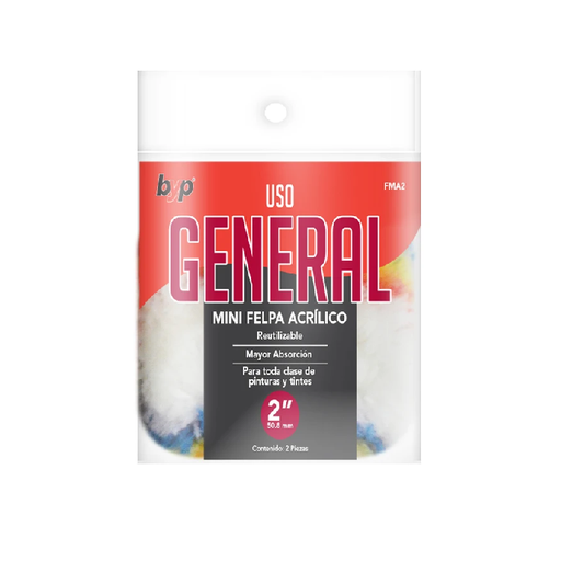 [fma2] Felpa acrílica para minirodillo de 2'' (paquete 2u) B&P