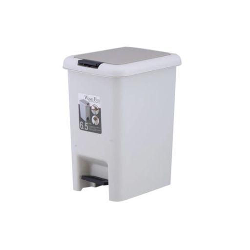 [ld6.5p] Basurero de pedal CAROLINA 6.5lts BLANCO s/cubeta