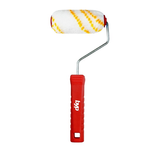 [rap09] Minirodillo antigota poliamida rayas amarillas 4plg con maneral  ByP