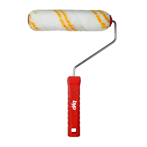 [rap15] Minirodillo antigota poliamida rayas amarillas 6plg con maneral  ByP