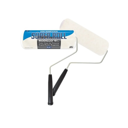 [rmr75] Rodillo SUPER ROLL 9plg x 3/4plg con maneral de tapitas