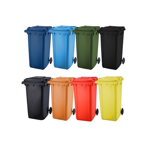 Basurero 360 lts con tapadera y ruedas sin pedal