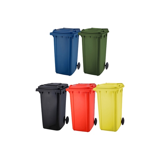 Basurero 240 lts con tapadera y ruedas sin pedal