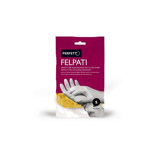 Guante de latex afelpado amarillo 