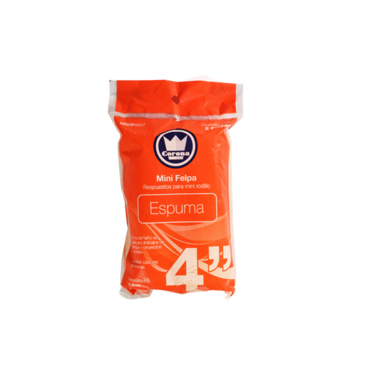 [mrdp0007] Felpa CORONA  4" espuma minirodillo hace textura cascara naranja  (paquete 2u)