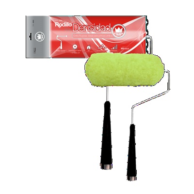 [rpb001060] Rodillo CORONA maneral de tapitas mango plus con felpa 9 x 3/4 plg