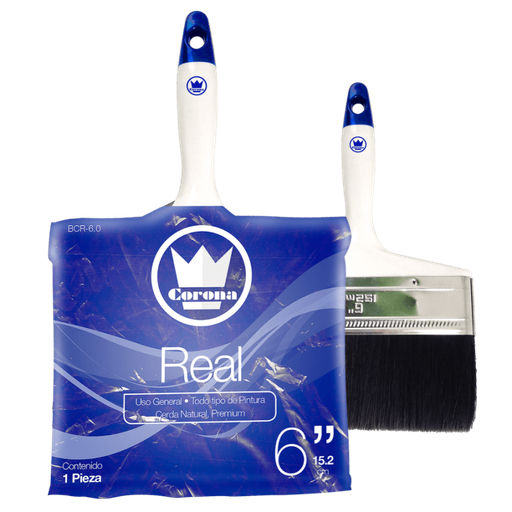 [bcr009] Brocha CORONA Real 6" mezcla cerda natural y filamentos