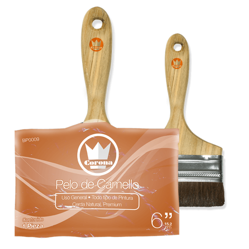 [bp0007] Brocha CORONA 4" pelo fino de camello para barnicez