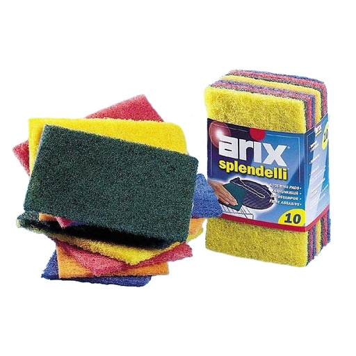 [12206] Esponjas abrasivas ARIX SPLENDELLI 15 x 10cm combo 10u en colores
